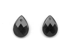 Black Onyx 22x30 Faceted Flat Pear Pendant