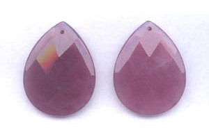 Purple Jade 35x45 Faceted Flat Pear Pendant