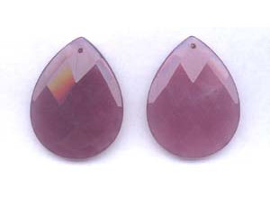 Purple Jade 35x45 Faceted Flat Pear Pendant