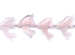 Rose Quartz 32x25 Dolphin