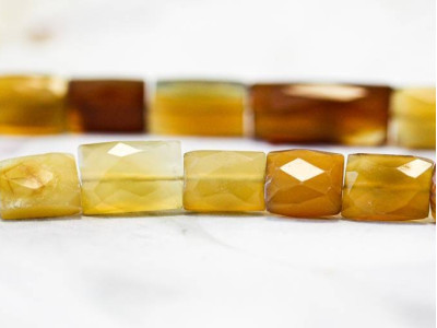 Yellow Chalcedony 10x14 Faceted Flat Rectangle