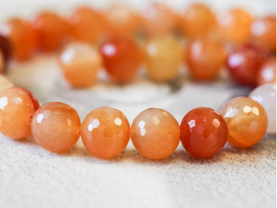 Natural Carnelian 15-16mm Faceted Round