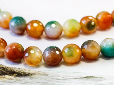 Dyed Agate 15mm Faceted Round