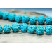 107-0032 Imitation Turquoise <br>11-13mm Carved Round