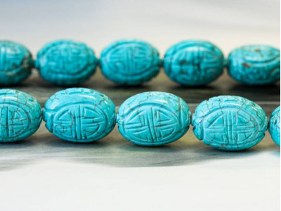 Imitation Turquoise 18x25 Carved oval