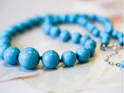 Imitation Turquoise 14mm Round Necklace