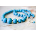 107-0073 Imitation Turquoise <br>14mm Round Necklace