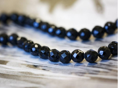 Black Tourmaline 7-7.5mm Faceted Round