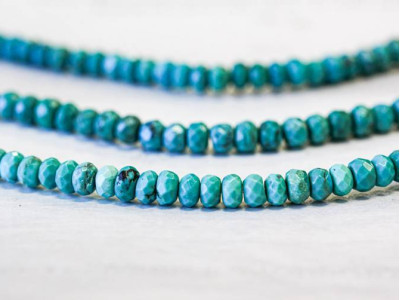 Chinese Turquoise 6mm Faceted Rondell