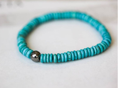 Chinese Turquoise 6mm Rondelle Bracelet