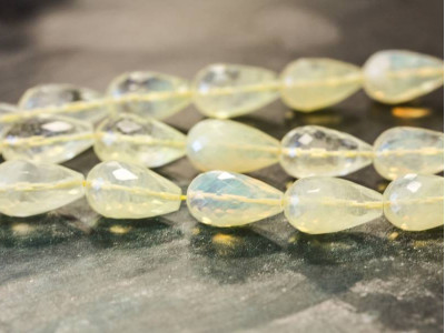 Yellow Opalite 12x20 Faceted Teardrop