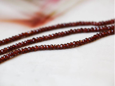 Garnet 3mm Faceted Rondell