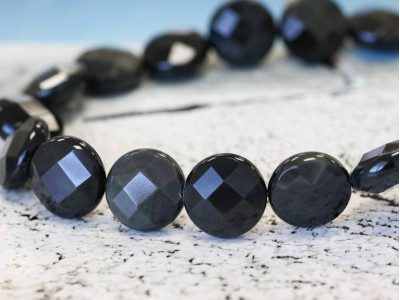 Rainbow Obsidian 16mm Faceted Coin