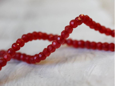 Red Jade 4mm Faceted Rondell