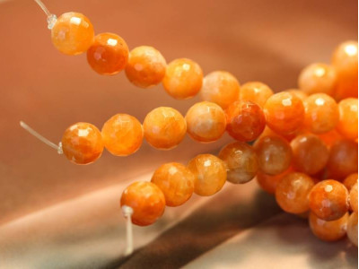 Orange Calcite 10mm Faceted Round