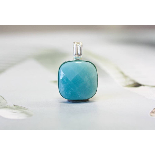 133-1083 Amazonite <br>22x22 Square Bezel Pendant