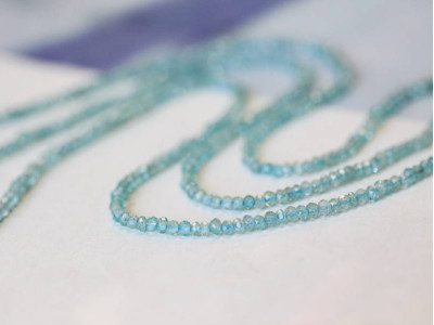 Blue Apatite 2.5mm Faceted Rondell