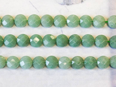 Aventurine 10mm Faceted Coin