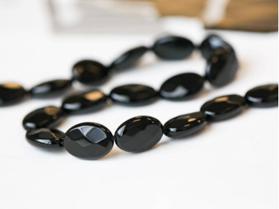 Black Onyx 10x14 Faceted Flat Oval