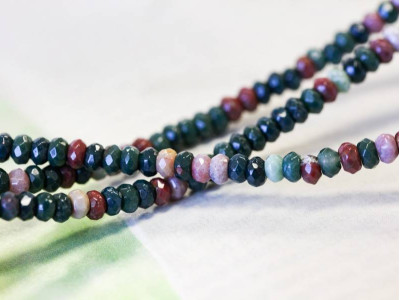 Blood Stone 4mm Faceted Rondell