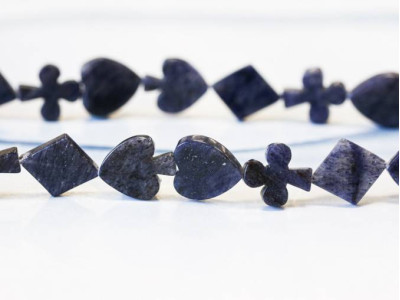 Blue Aventurine 15-16mm Poker Suits