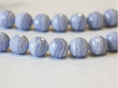 Blue Lace Agate 18mm Faceted Round