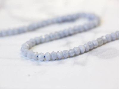 Blue Lace Agate 4mm Faceted Rondell