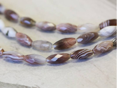 Botswana Agate 6x12 Faceted Oval Rice