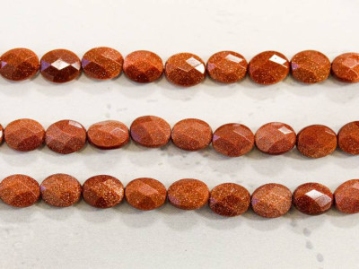 Goldstone 8x10 Faceted Flat Oval