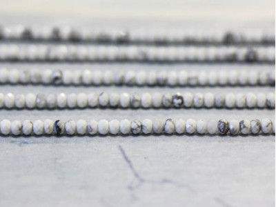 White Howlite 3mm Faceted Rondell