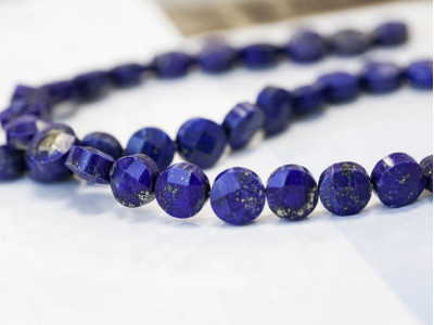 Natural Lapis 10mm Faceted Coin