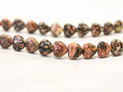 Leopard Skin Jasper 8mm Heart