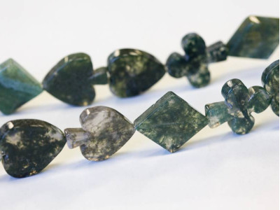 Moss Agate 16-17mm Poker Suits