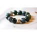 180-1138 Moss Agate <br>16mm Faceted Round Bracelet