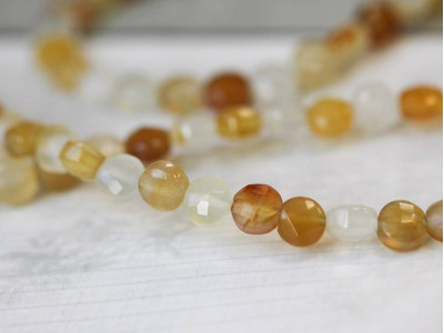 Natural Carnelian 8mm Faceted Coin