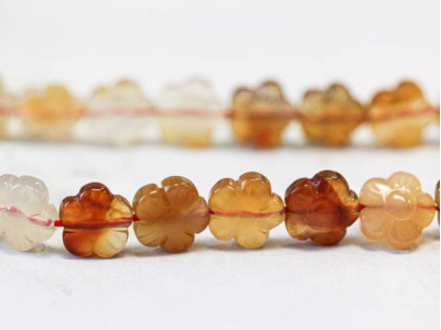 Natural Carnelian 12mm Flower