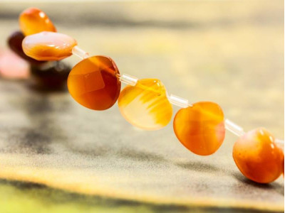 Natural Carnelian 10x10 Flat Pear Briolette