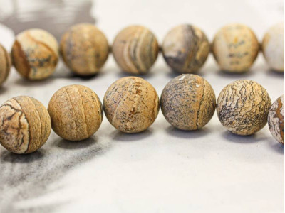 Matte Picture Jasper 20mm Round