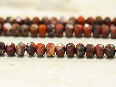 Poppy Jasper 6mm Faceted Rondell