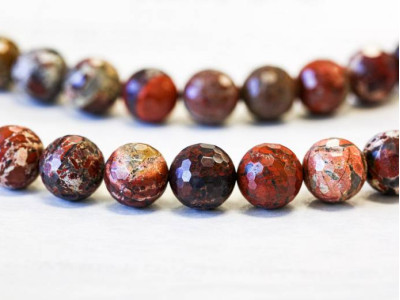 Poppy Jasper 14mm Faceted Round