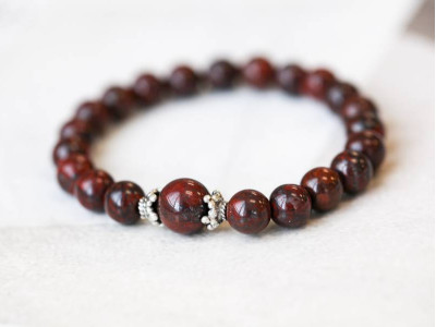 Poppy Jasper 8mm Round Bracelet