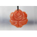 191-1032 Red Aventurine <br>45mm Carved Flower Pendant