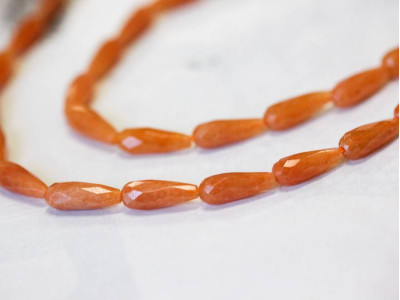 Red Aventurine 6x16 Faceted Teardrop