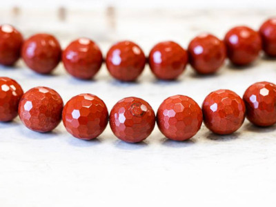 Red Jasper 16mm Faceted Round