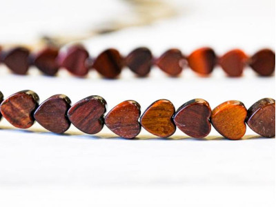 Red Tiger Eye 8mm Heart