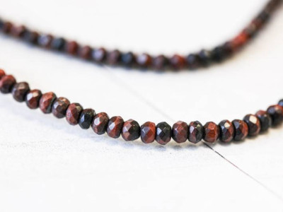 Red Tiger Eye 4mm Faceted Rondell