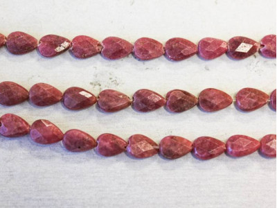 Rhodonite 6x9 Faceted Flat Pear