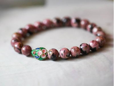 Rhodonite 8mm Round Bracelet