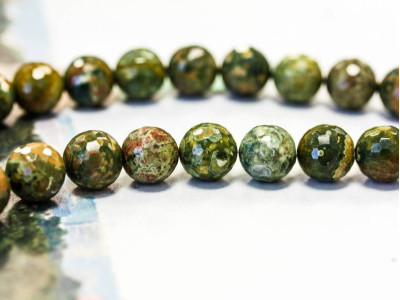 Rhyolite 12mm Faceted Round