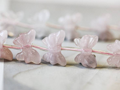 Rose Quartz 18-20x Bows